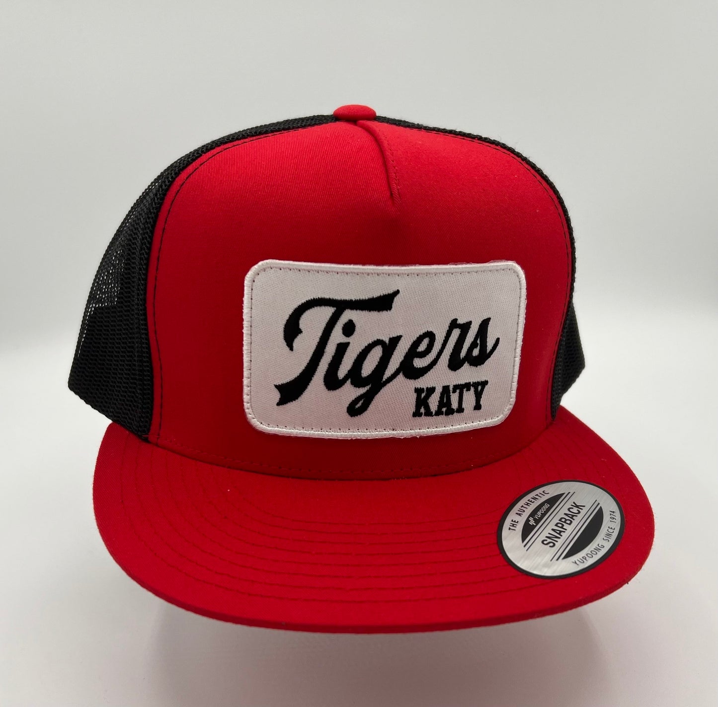 Katy Script Red & Black - Flat Bill