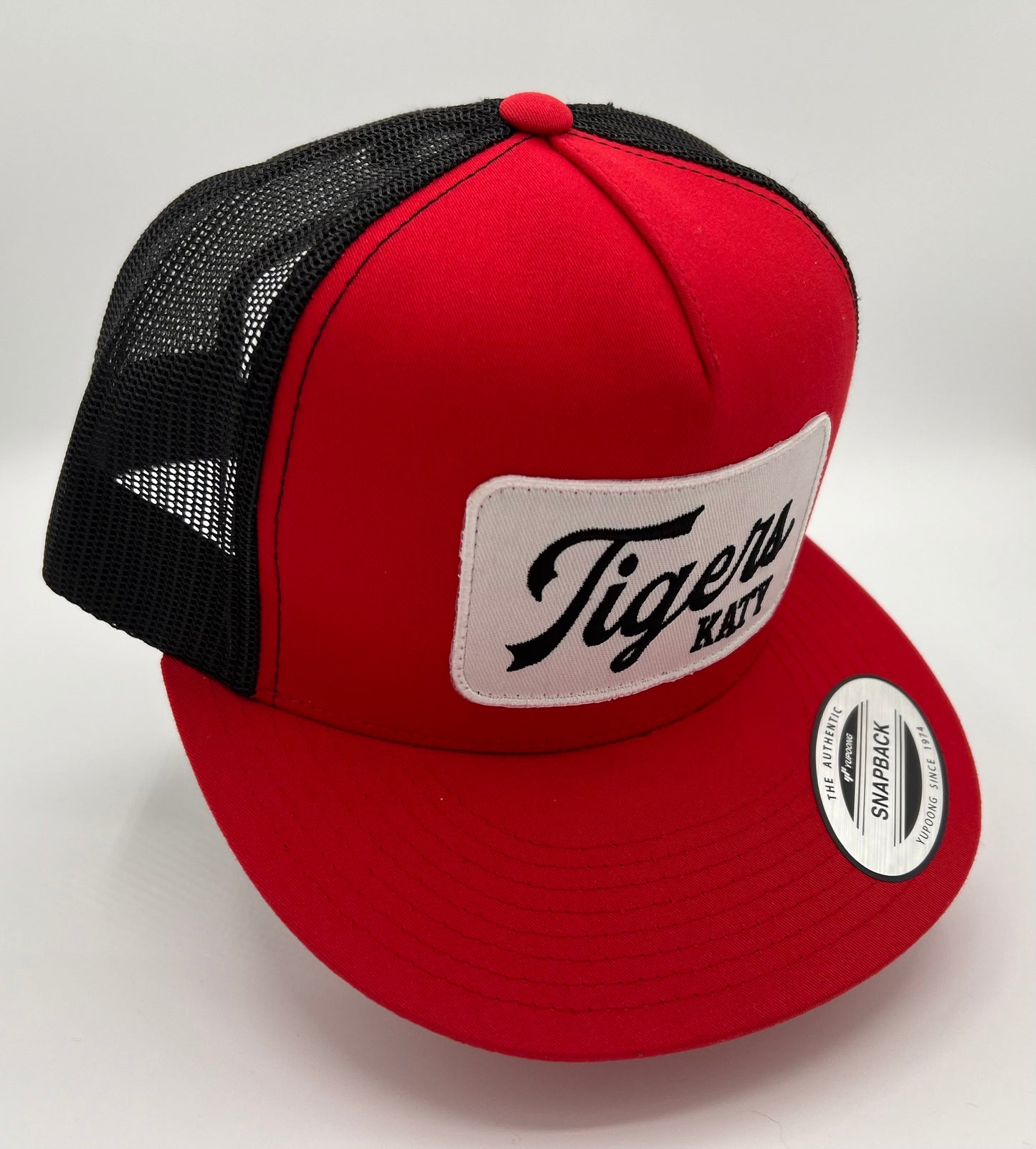 Katy Script Red & Black - Flat Bill