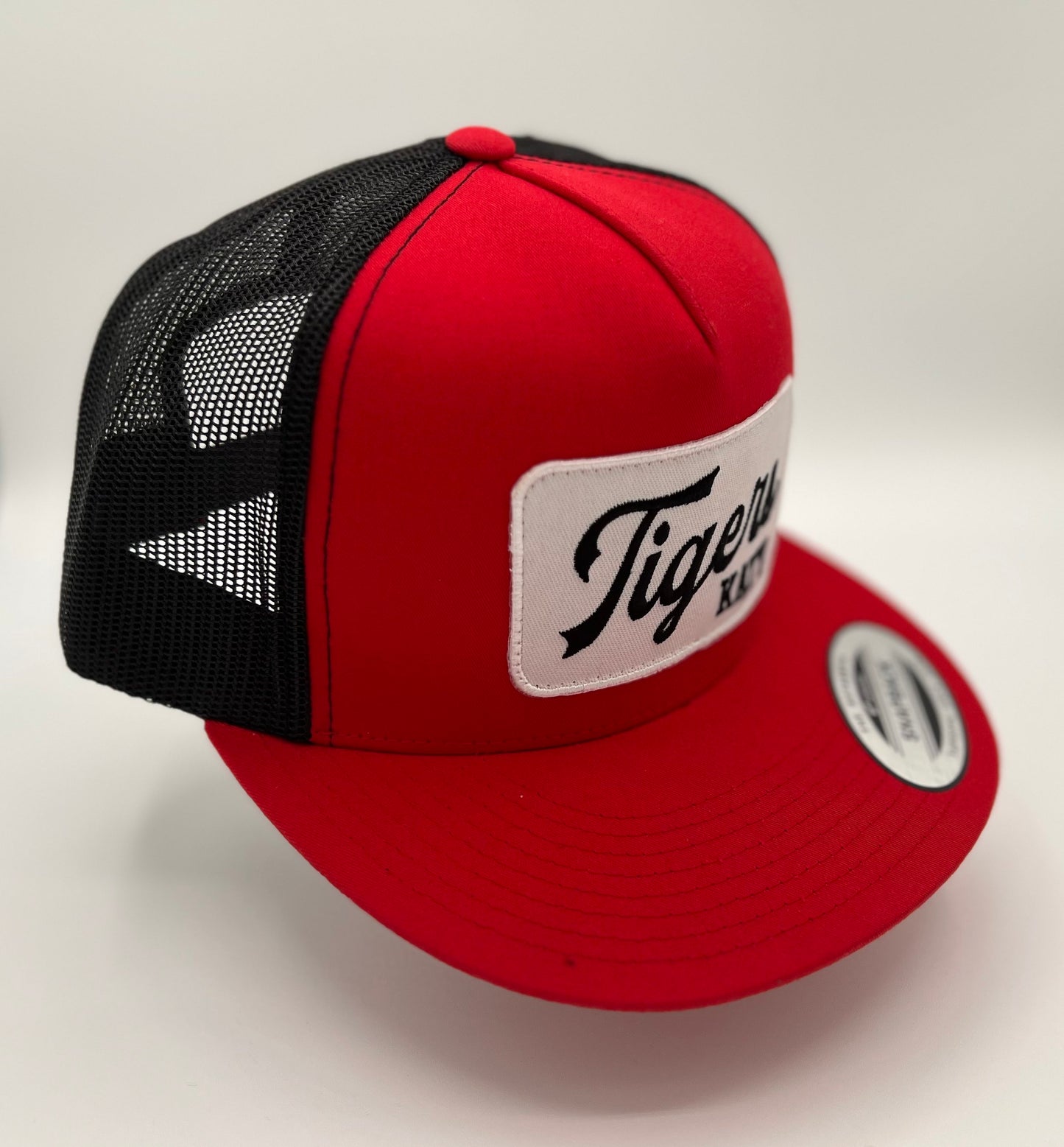 Katy Script Red & Black - Flat Bill