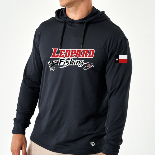 Burlebo Hoodie - Leopard Fishing - Solid Black