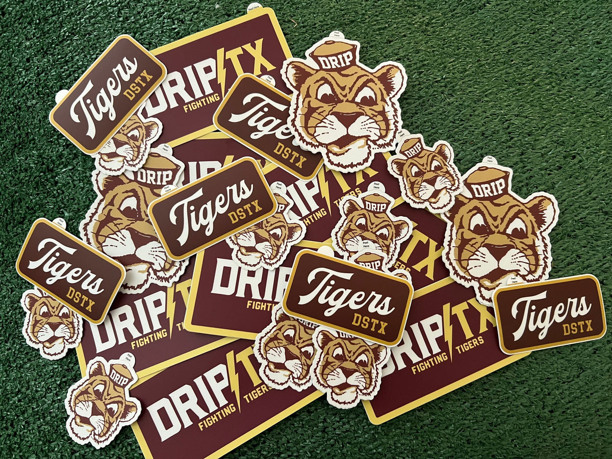 Old School Tiger Sticker - Large — Dripping Springs Tigers by Field & Iron