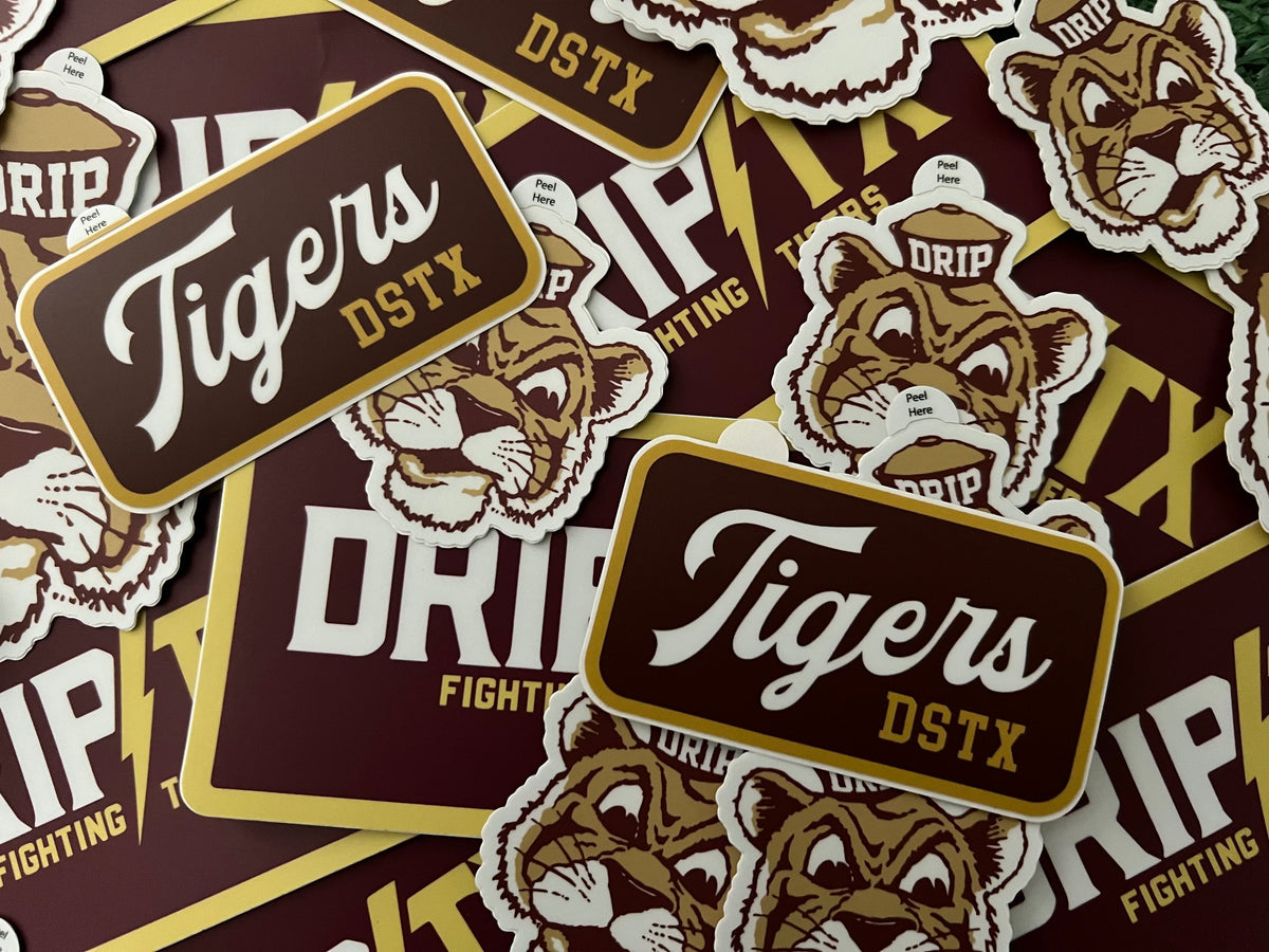 Old School Tiger Sticker - Large — Dripping Springs Tigers by Field & Iron