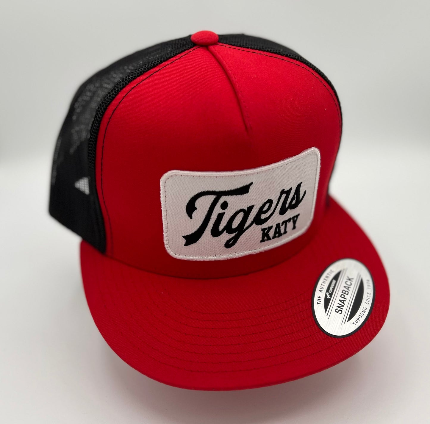 Katy Script Red & Black - Flat Bill