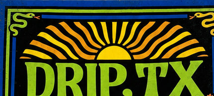 DRIP SUNSHINE sunburst detail on heather gray T-shirt