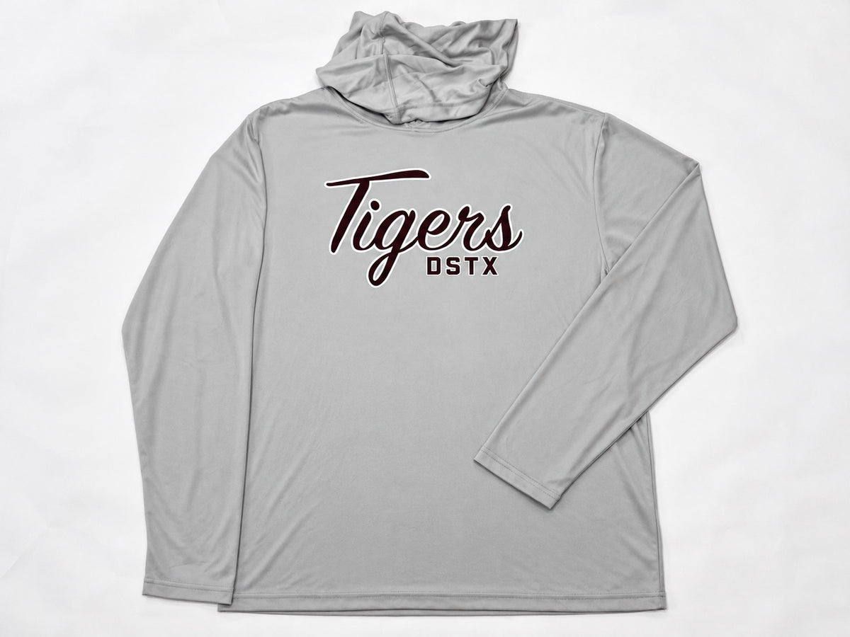 Tigers Lite Performance Hoodie in gray — full front view