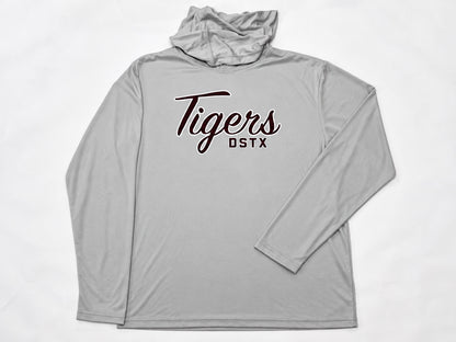 Tigers Lite Performance Hoodie in gray — full front view