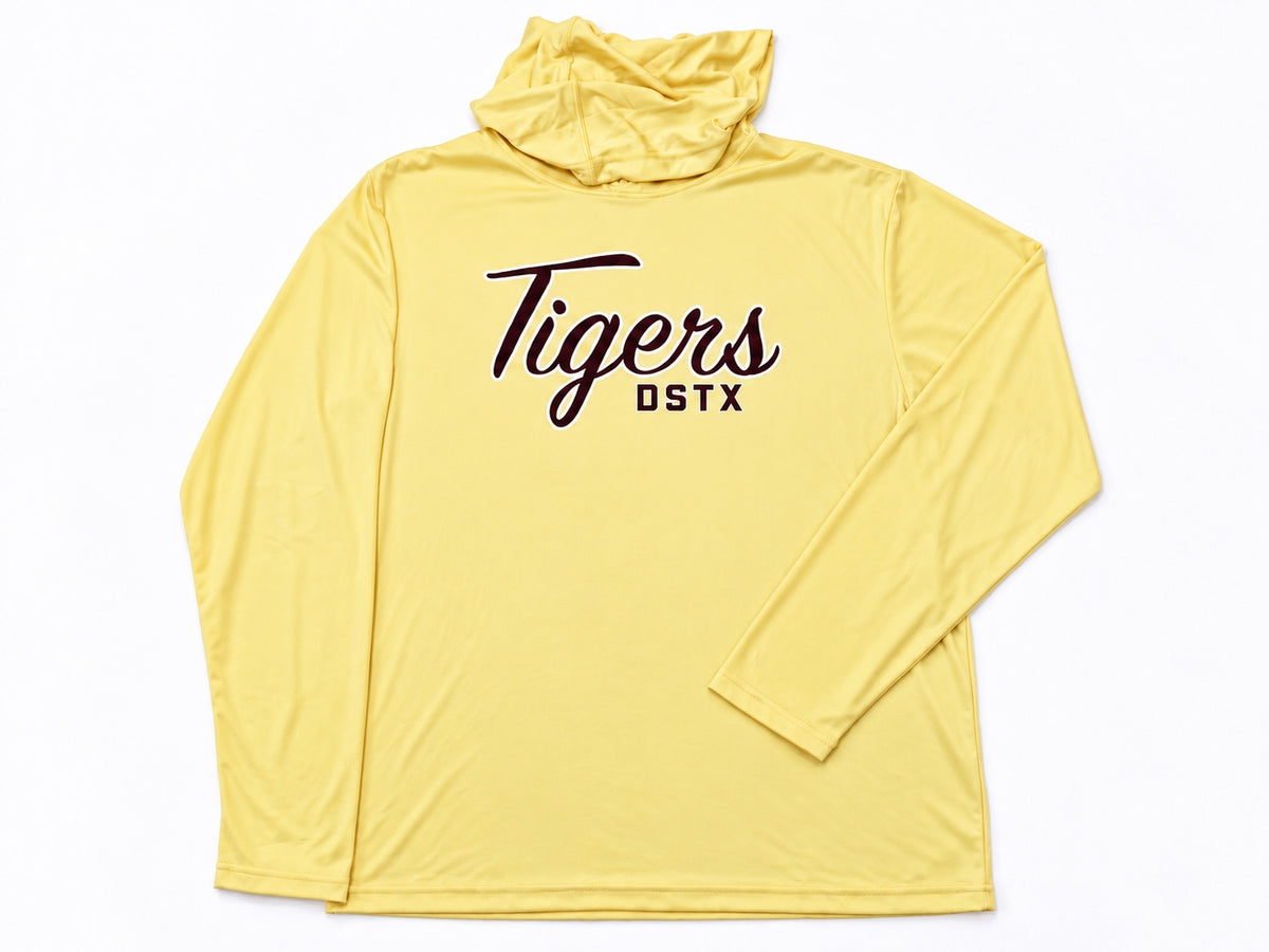 Tigers Lite Performance Hoodie in yellow — full front view
